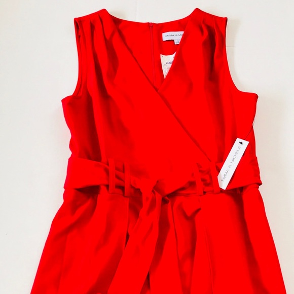 Beautiful Red Slit Leg Jumpsuit - Picture 2 of 5